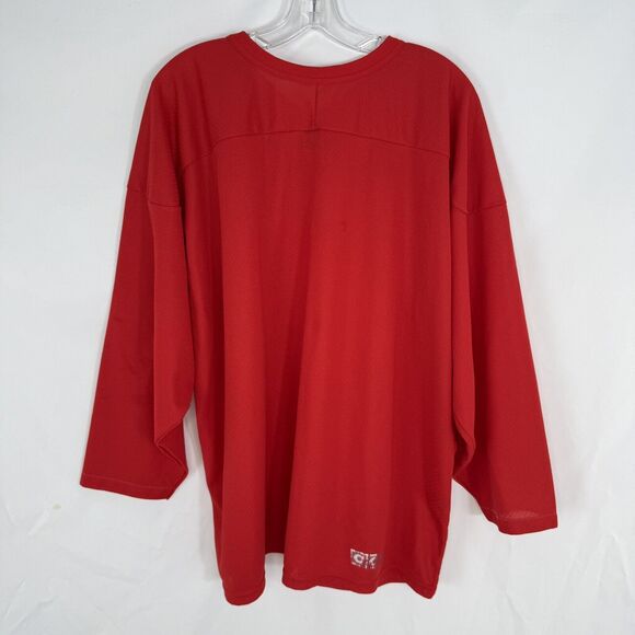 Vintage CCM Air-Knit Red BLANK Hockey Jersey Mens XL Canada Made - Picture 3 of 16